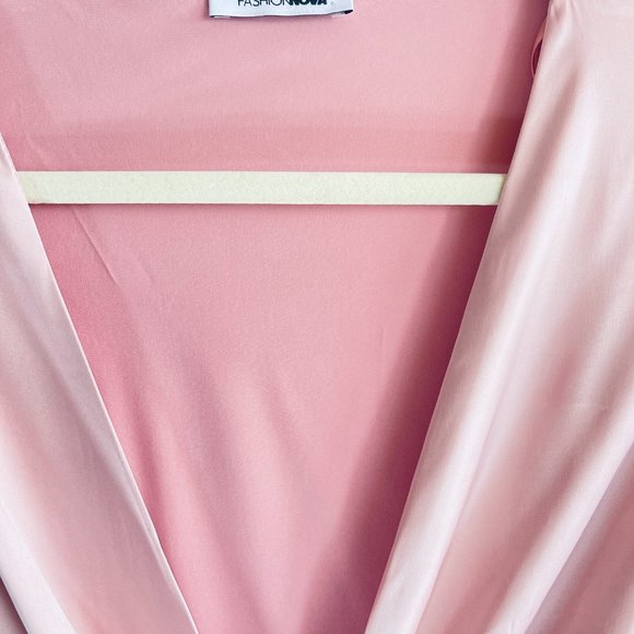 FASHIONNOVA PINK DRESS Long sleeve women's dress Atlas mini dress Party dress - Picture 4 of 13